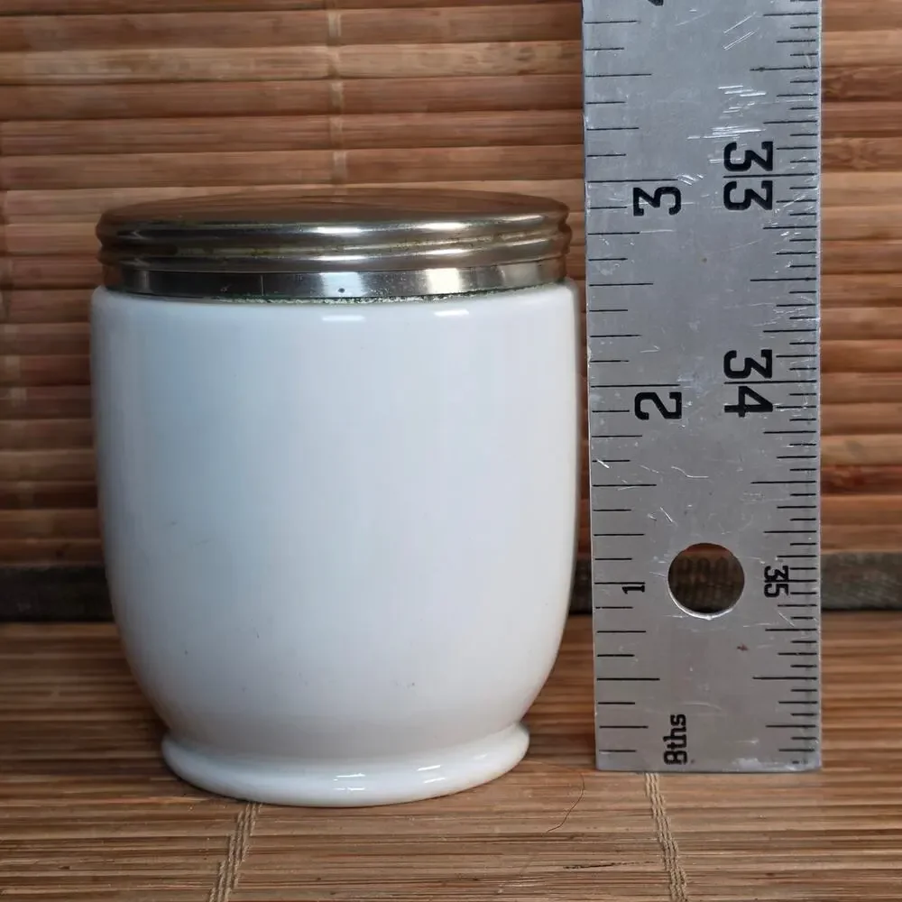 Antique Syracuse China Egg Coddler Cup w Lid White Restaurant Ware Pat 1893